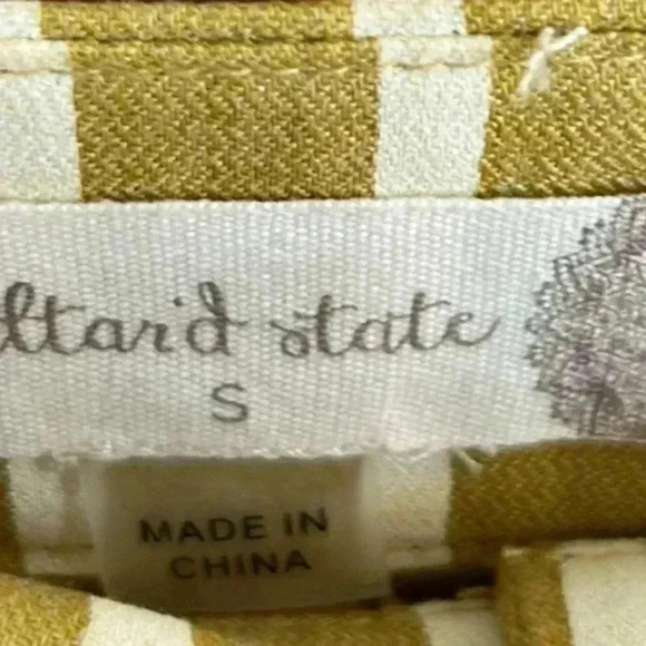 Altar’d State Rachel Striped Mini Skirt Mustard Yellow Size S - Picture 4 of 6